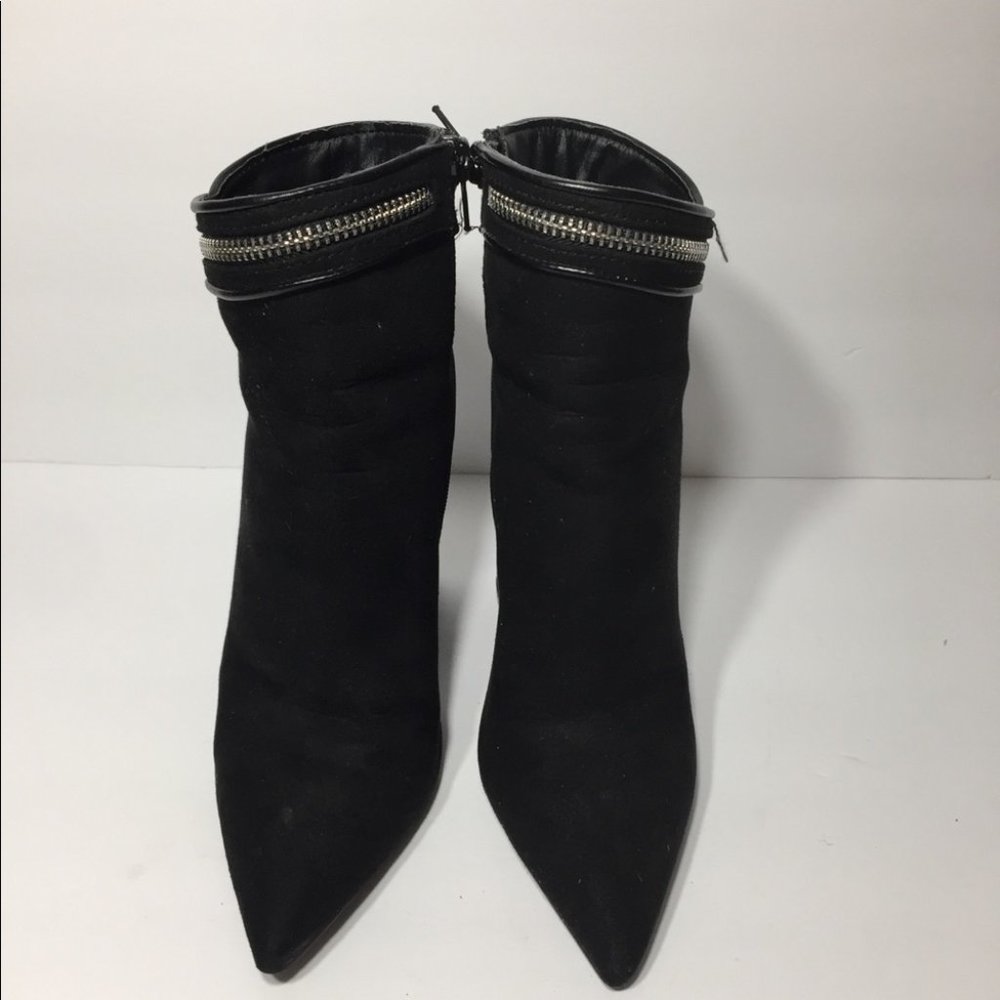 Just Fab Soleil Suede Pointed Toe Ankle  Zipper Booties